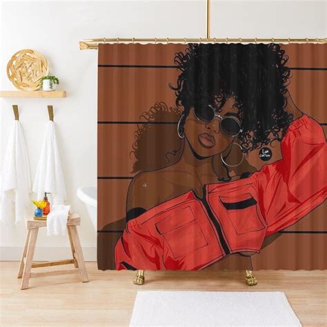 African American Shower Curtain Afro Lady Black Woman Bathroom Decor Accessories Ge698 Bigprostore