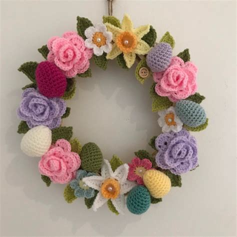 Excited To Share This Item From My Etsy Shop Crochet Easter Wreath
