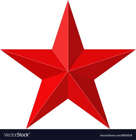 Red Star 3d Shape Royalty Free Vector Image Vectorstock