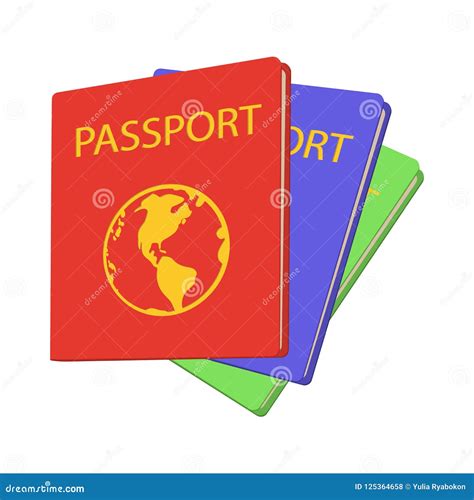 Cartoon Passportsmodern Suitcase And Boarding Pass Vector Illustration
