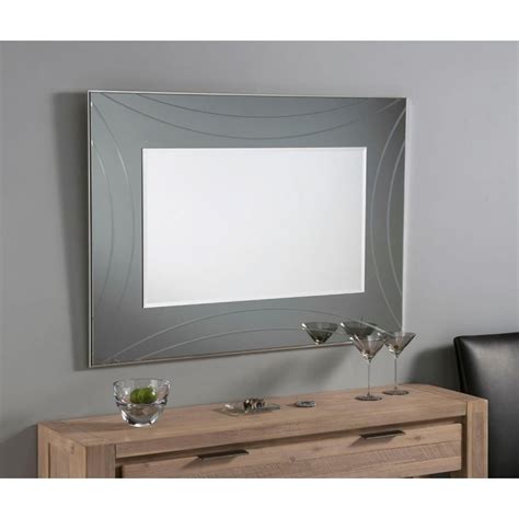 Contemporary Grey Rectangular Wall Mirror Homesdirect365