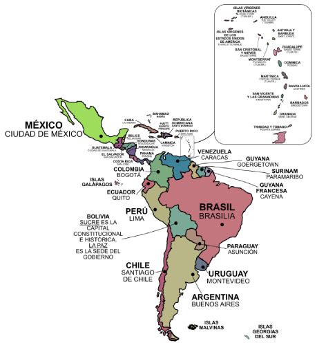 Mapa De Latinoamérica En Pdf Para Imprimir Con Y Sin Nombres