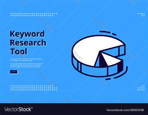Keyword Research Tool Banner With Isometric Chart Vector Image