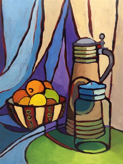 Colorful Abstract Still Life Painting Original Oil Painting Etsy In