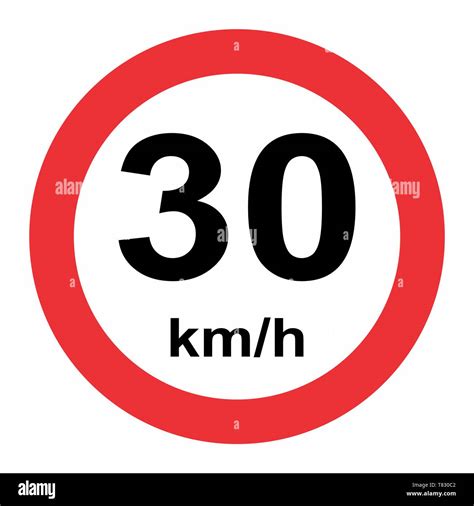 30 Km H Speed Limit Traffic Sign Stock Vector Images Alamy