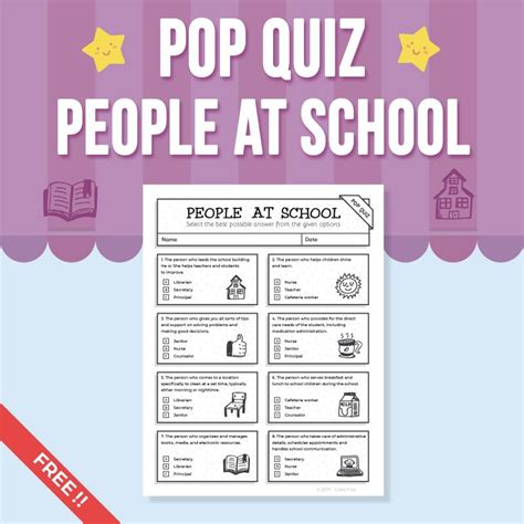 Pop Quiz People At School Free Pop Quiz Help Teaching School
