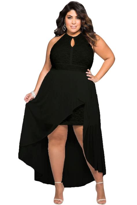 Stylish Black Lace Special Occasion Plus Size Dress Plus Size Dresses