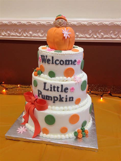 Lil Pumpkin Cake Fall Baby Shower Cake Baby Shower Pumpkin Lil