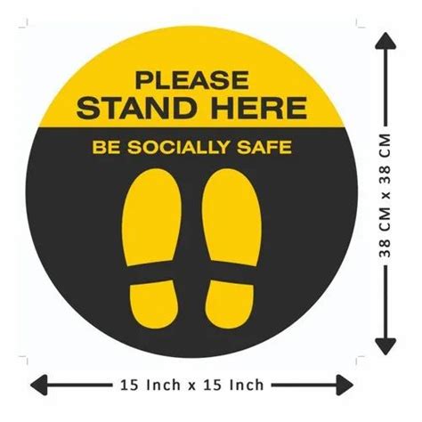 Pvc Anti Skid Laminated Stand Here Floor Sticker At Rs 175piece In Mumbai