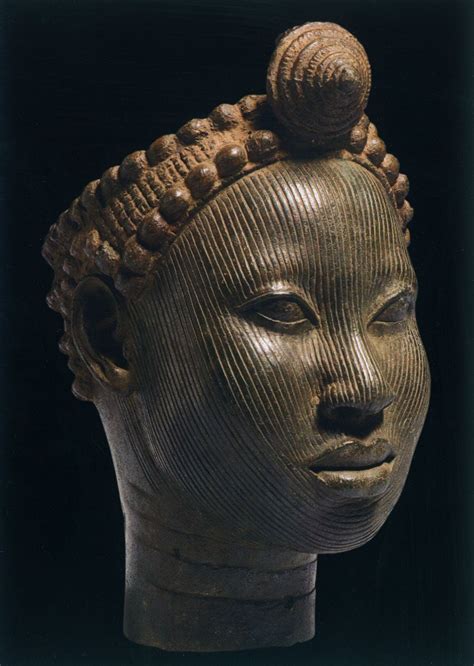 Head With Crown 14th Early 15th Century Copper Alloy African Art