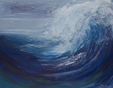 Abstract Ocean Wave Painting Acrylic Painting Original Ocean