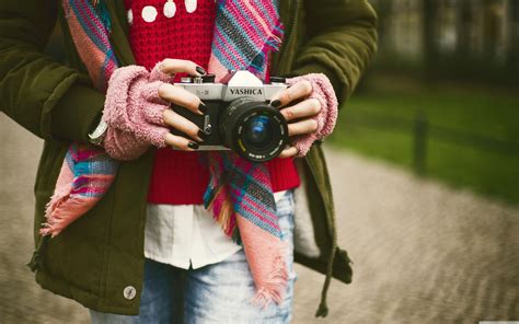 Girl With Camera Wallpapers Wallpaper Cave