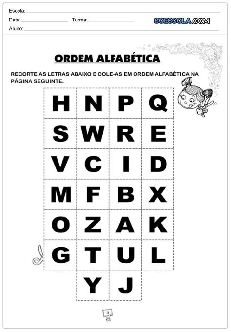 Atividades Sobre Ordem Alfabética 2 Ano