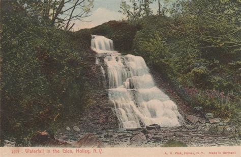 Waterfall In The Glen Holley Ny New York Pm 1916 Db Hippostcard