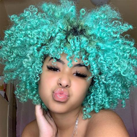 Aquamarine 🎨 Rassstta Hairpaintwax Natural Hair Styles Curly Hair