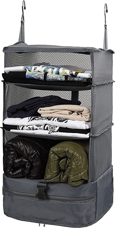 Elezay Hanging Packing Cubes Portable Closet Shelves Travel Collapsible