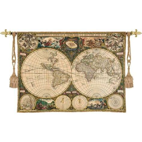 Antique map old world blue wall tapestry. Fine Art Tapestries Old World Map Tapestry & Reviews | Wayfair