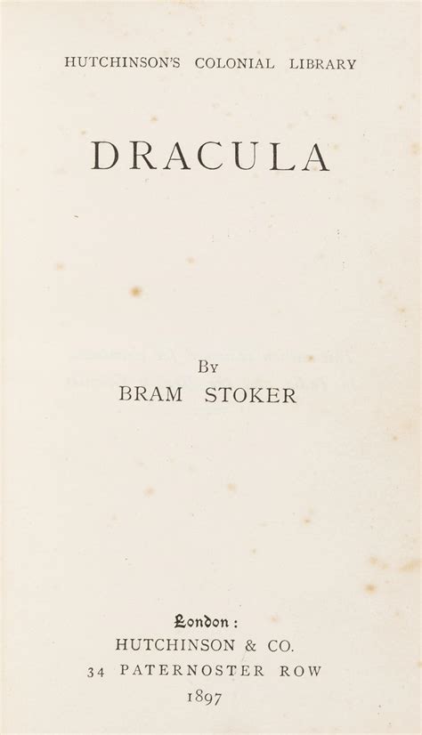 Dracula First Edition Colonial Issue By Bram Stoker Very Good