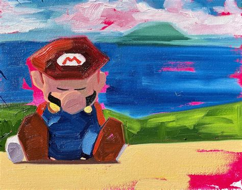 Mario 64 Oil Painting By Me Sleepy Time Mario Rsupermario64