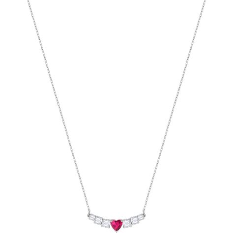 Swarovski Love Necklace White Pink Rhodium 5408434 Zhannel