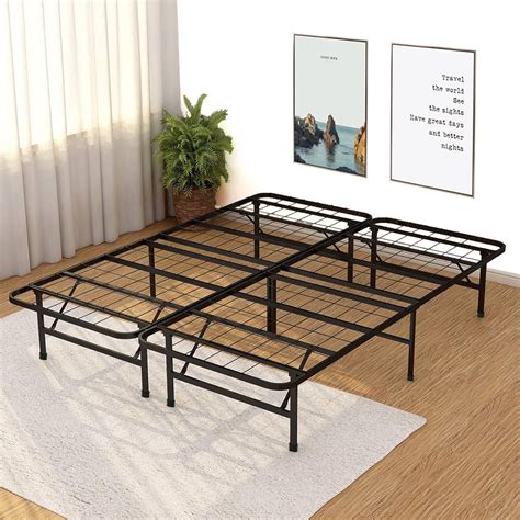 Fdw Platform Bed Frame Queen Metal Base Mattress Foundation Heavy Duty