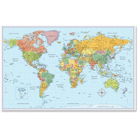 Rand Mcnally M Series Full Color World Map 50 X 32