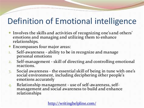 The ability to understand the way people feel and react and to use this skill to make good…. Emotional intelligence and organizational competitiveness
