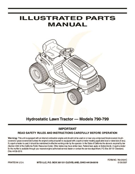 Searching for riding lawn mower parts? MTD 760 779 Hydrostatic Lawn Tractor Mower Parts List