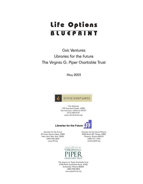 Life Options Blueprint Virginia G Piper Charitable Trust