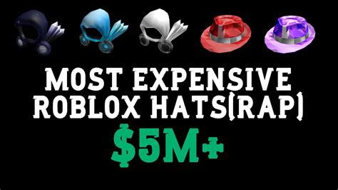 Most Expensive Roblox Hats Rap Roblox Visualization Youtube