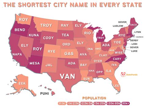 The Lengths And Uniqueness Of The Us Populated Places Names Mapped