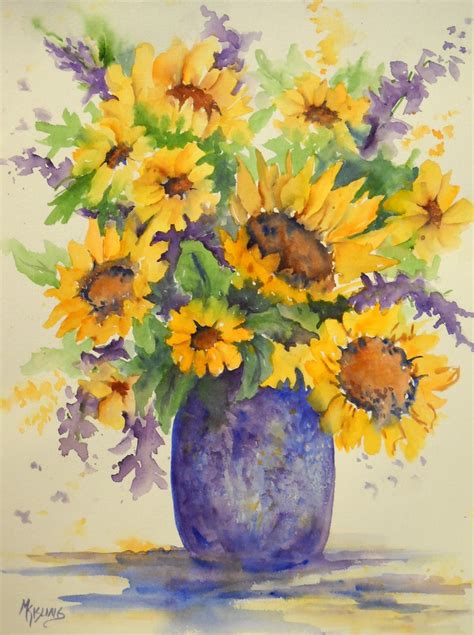 Martha Kisling Art With Heart Sunflower Bouquet Watercolor