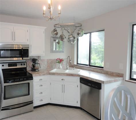 This kitchen remodel is complete new appliances, countertops, subway tile backsplash and a farmhouse style sink! 34 Low Budget Ideas, Very Small Kitchen Remodel Design ...
