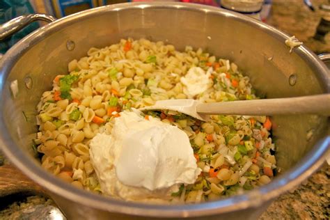 It has way less calories than traditional mayonnaise, but it doesn't have the added sugar of light mayo. Classic Macaroni Salad