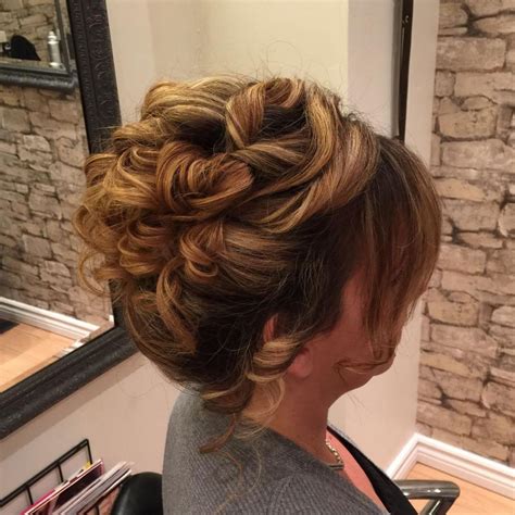 Voluminous Curly Updo With Bangs Mother Of The Bride Hair Mother Of