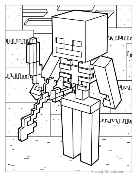 Minecraft Coloring Pages Skeleton