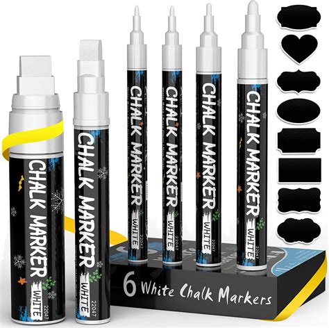 Buy 6 White Chalk Pen Anyuke White Dry Erase Liquid Chalk Pens For