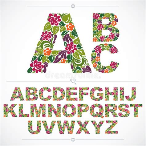 Floral Abstraction With Letters Stock Vector Illustration Of White