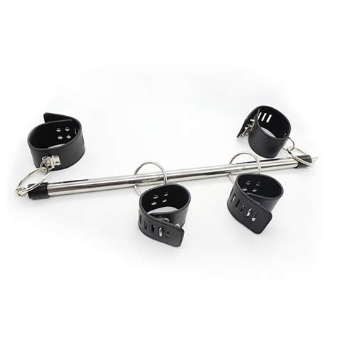 Buy Stainless Steel Metal Sex Spreader Bar Leather Bondage Kit Handcuff And Ankle