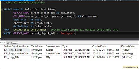 How To Use Default Constraint In Sql Server
