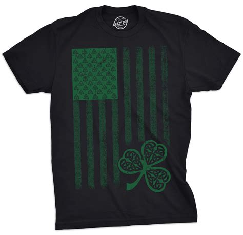 Mens Celtic Usa Flag T Shirt Clover Graphic Cool Saint Patricks Day Tee