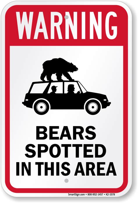 Bear Crossing Signs Bear Warning Area