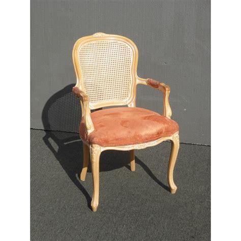 28 w accent chair solid 100% polyester white shag curved wooden frame modern. Vintage French Provincial Cane Back Off White Accent Chair ...