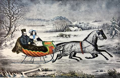 Currier And Ives Vintage The Road Winter Sleigh Etsy