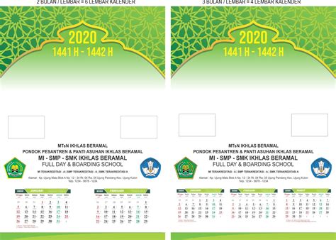Download Template Kalender 2020 Untuk Sekolah Dan Pesantren Idn Grafis