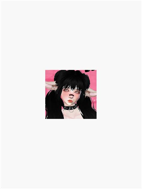 Black And Pink Imvu Girl Sticker For Sale By Eleanorlambs Redbubble
