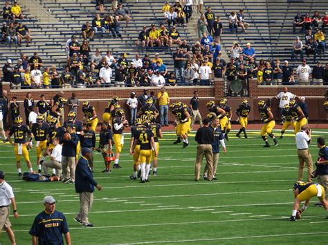 University Of Michigan Football Team Taking The Field Mic Flickr
