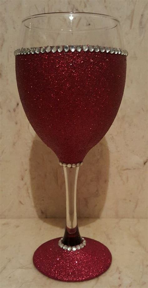 Red Glittered Wine Glass Glitter Wine Glass Glitter Wine Glasses