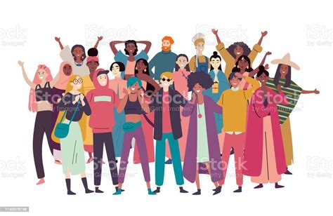 Group Of Diverse People Mixed Race Crowd Stock Illustration Download