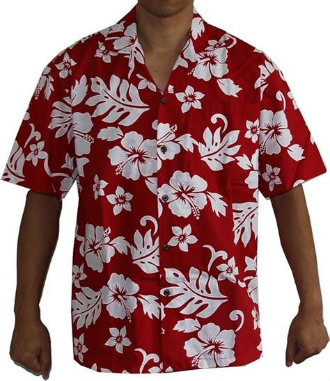 Made In Hawaii Mens Hibiscus Flower Classic Hawaiian